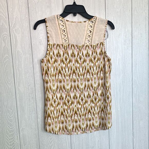 Daniel Rainn Tan Print Sleeveless Top Small NWT - Picture 3 of 5
